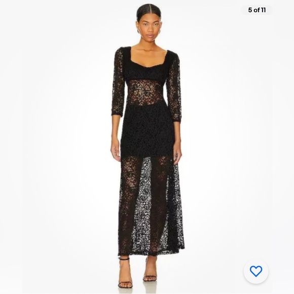 Free People Adored Black Lace Maxi Dress Size S. B27 - Picture 5 of 11